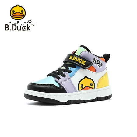 

B.Duck Kids High Top Sneakers Non Slip Cartoon Pattern Skate Shoes Sports Shoes