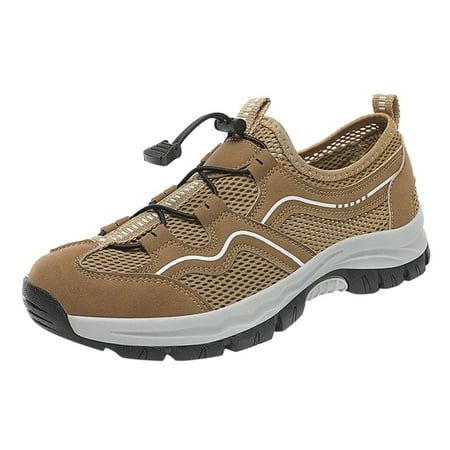 

GWAABD Lightweight Shoes for Men Fashion Summer and Autumn Men Sneakers Hiking Shoes Non Slip Sole Mesh Breathable Comfortable Lace Up Leisure