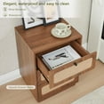 thumbnail image 4 of AVZEAR Mid Century Night Stand Set of 2, Modern Nightstand with 3 Drawers and Nature Linen Panel, Wood Bedside Table Rustic End Table for Small Space, Dorm, Bedroom(Walnut), 4 of 9
