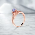 thumbnail image 3 of Gem Stone King 18K Rose Gold Plated Silver Blue Tanzanite Engagement Ring for Women (1.40 Cttw, Round 5MM, Gemstone December Birthstone, Size 6), 3 of 4