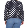 thumbnail image 3 of Women's Plus Size Casual Long Sleeves Open Front Polka Dot Blazer Jacket Made in USA, 3 of 5