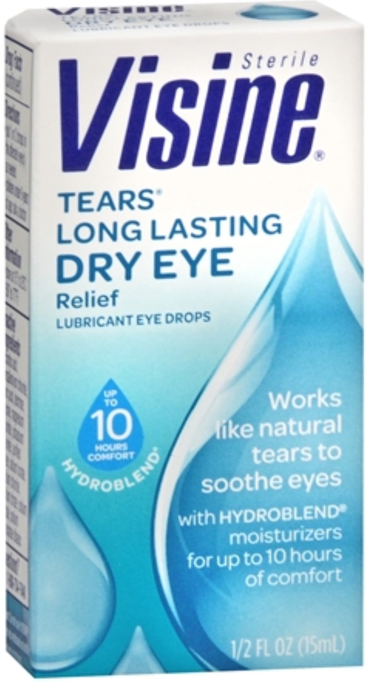 Visine Tears Long Lasting Dry Eye Relief Lubricant Eye ...