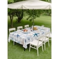 thumbnail image 4 of Outdoor Tablecloth with Umbrella Hole for Patio/Picnic/Party/Camping, Blue Starfish Coastal Waterproof Table Cloth Rectangle Table Cover Washable, Summer Beach Coral Grey Plaid (54"x 80"), 4 of 8
