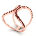thumbnail image 2 of Statement Engagement Ring for Women - 0.5ct Natural Garnet in 18K Rose Gold Promise Ring, 2 of 6