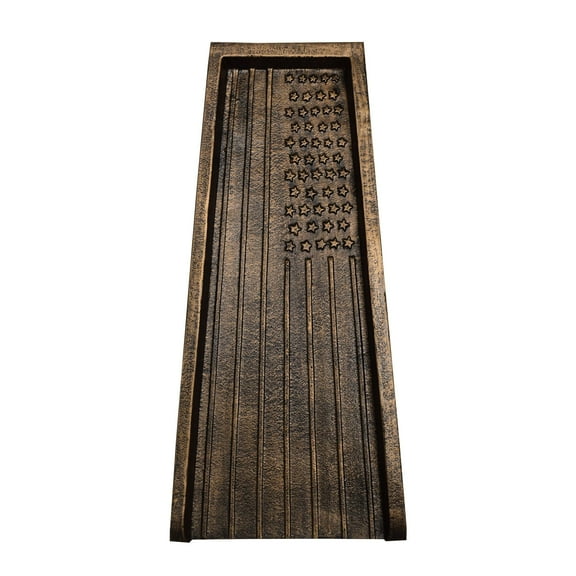 Bronze American Flag 24-in Cast Aluminum Downspout Gutter Splash Block