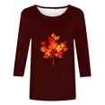 thumbnail image 4 of TIMIFIS Womens Tops Women 3/4Sleeves Casual Shirts Pullover Loose Tunic Print Blouse, 4 of 4