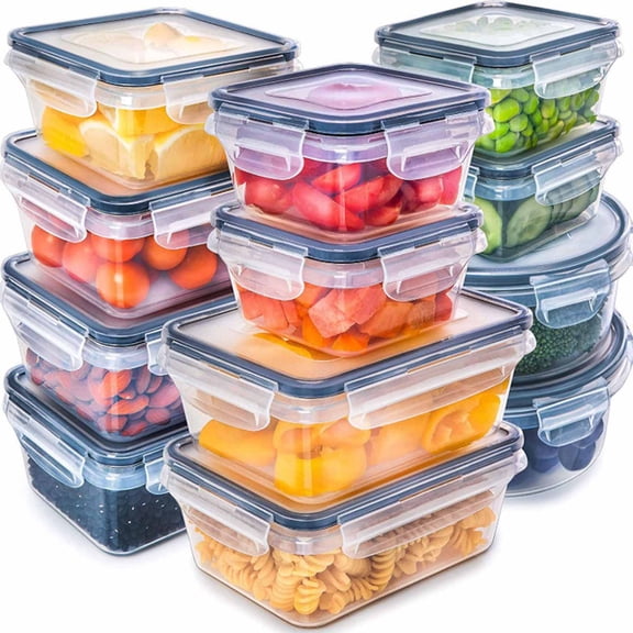 Zeyigg Sealed Plastic Storage Box with Lid, Transparent Leak-Proof Food Container for Refrigerator, Kitchen Pantry Organization & Fresh-Keeping,A