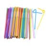 Pajitas desechables flexibles de 100 Uds., accesorios para bebidas, pajitas de plástico, Color aleatorio Sywqhk Arte deco