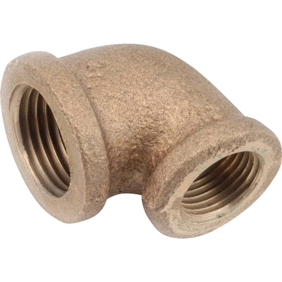 Anderson Metals Corp. 90 Degree Red Brass Elbow Fitting - 1 in FIP - 1 Piece, Rough Brass