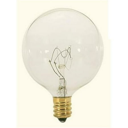

Bulbrite 391115 15 Watt 120 Volt G16.5 Candelabra Base Globe Decorative Light Bulb - Clear