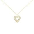thumbnail image 2 of 14K Yellow Gold Plated .925 Sterling Silver 1 3/8 Cttw Baguette Diamond Composite Heart 18" Inch Pendant (I-J Color, I1-I2 Clarity), 2 of 7