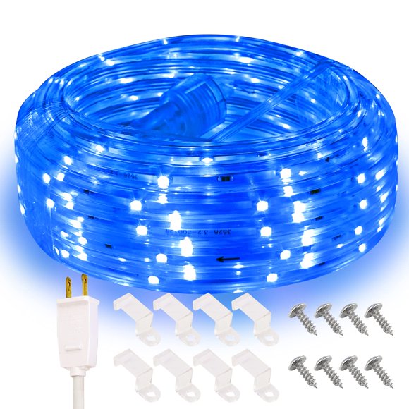 Lámpara de cuerda Areful de 10 m, LED azul, resistente al agua para exteriores