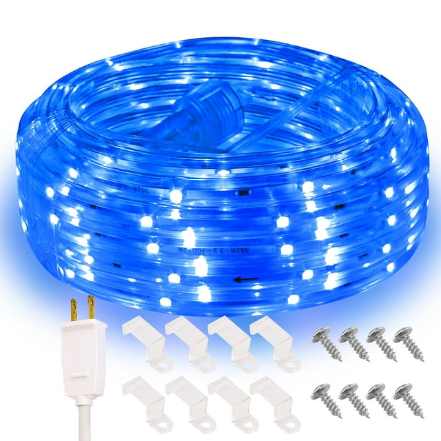 Lámpara de cuerda Areful de 10 m, LED azul, resistente al agua para exteriores
