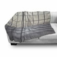 thumbnail image 3 of Modern Soft Flannel Fleece Blanket, Big Office Windows Lattice Square Lines Apartment Urban City Skyscapers Print, Cozy Plush for Indoor and Outdoor Use, 70" x 90", Pale Purple Beige, by Ambesonne, 3 of 6