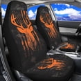 thumbnail image 2 of XYZCANDO Deer Car Front Seat Covers Breathable Orange Camo Car Seat Cover for Front Seats Set of 2 Elastic Polyester Removable Automotive Accessories for Cars Sedans and SUVs, 2 of 7