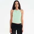 thumbnail image 5 of Women'S Casual Halter Neck Draped Front Open Back Tank Top Light Green L, 5 of 7