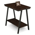 thumbnail image 3 of Narrow Side Table with Shelf - Modern Accent Table, Walnut & Bronze Finish, Compact Space Saver, 3 of 3