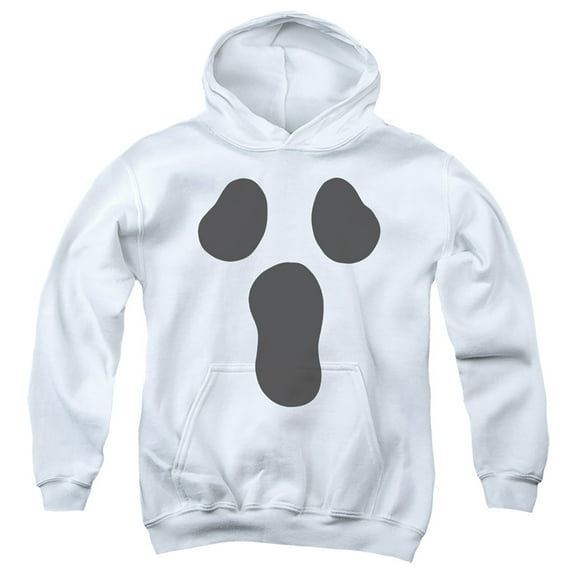 Popfunk Halloween Ghost Costume Youth Kids Boy/Girls Pull-Over Hoodie, White, Large