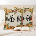 thumbnail image 3 of Thanksgiving Outdoor Waterproof Pillow Covers, Hellow Fall Pumpkin Orange Green Fruit Decorative Square Throw Pillowcase Sofa Cushion Sham for Patio/Couch/Chair, 26"x26" 2 Pack, 3 of 8