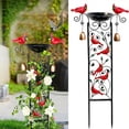 thumbnail image 4 of 1 Pack Outdoor Metal Tall Birdbath For Planter, Vintage Decorative Birdbath With Cardinal Statue, Garden Plant Stand, Antique Birdbath For Climbing Plants With Bell And Removable Iron Pots, 4 of 9