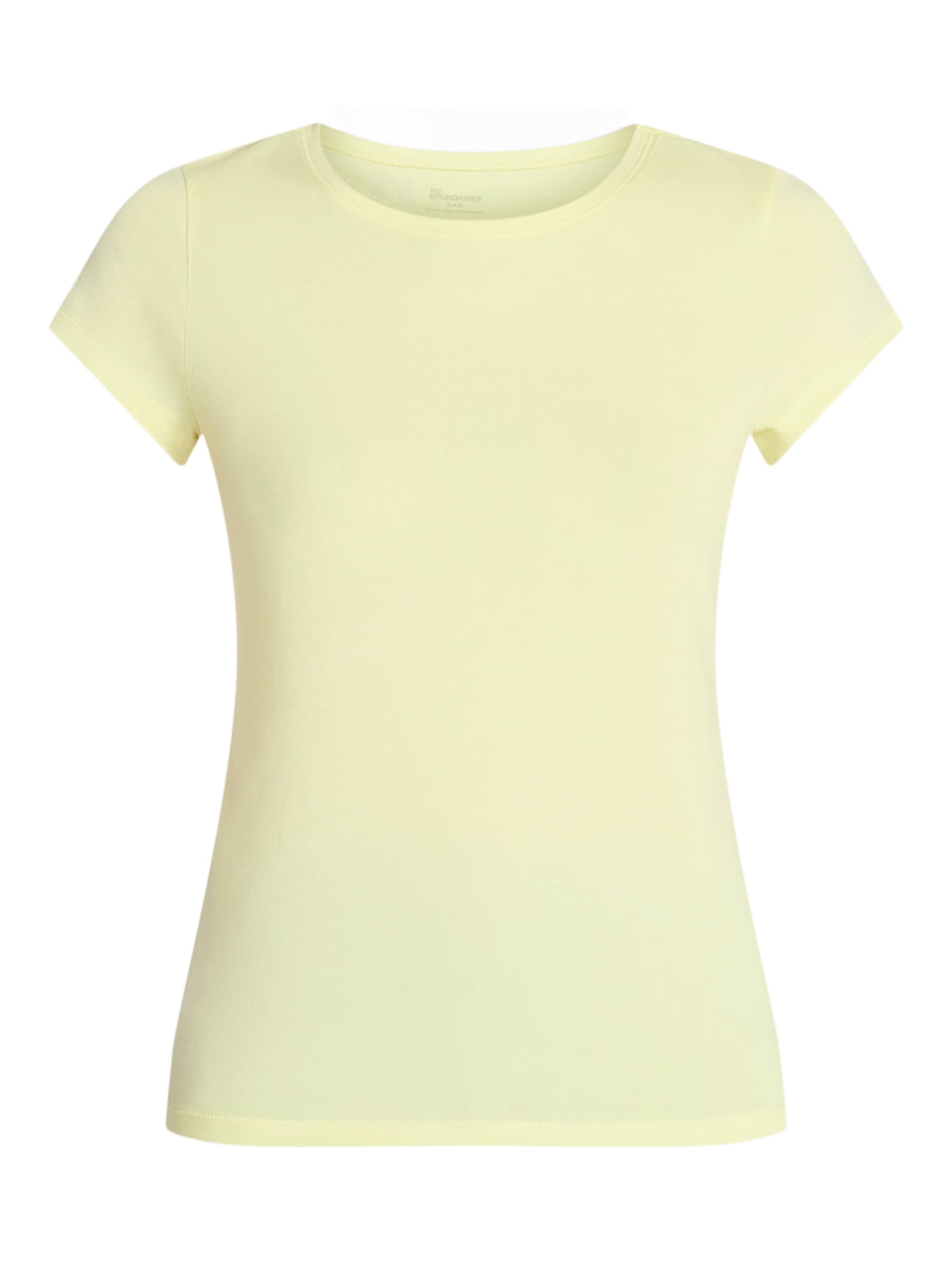 No Boundaries Crew Neck Tee with Short Sleeves, 1 or 3-Pack, Women’s Sizes XXS-XXL