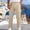 Kaki, variante sur Pantalon en Lin Décontracté pour Hommes, Jambe Droite, Ajustement Confortable, Léger, Été, pour Loisirs Quotidiens et Mode Urbaine