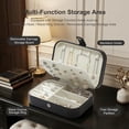 thumbnail image 4 of Casegrace Portable Jewelry Box for Women Girls Double Layer Display Storage Organizer Earrings Ring Necklace Leather Travel Jewelry Case, 4 of 7