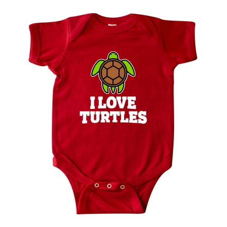 

Inktastic I Love Turtles Gift Baby Boy or Baby Girl Bodysuit