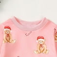 thumbnail image 5 of newwalpole Baby Girl Boy Christmas Clothes Letter Print Sweatshirt Romper Infant Long Sleeve Bubble Romper Winter Outfit Light Pink for Size 1-3 Months, 5 of 8