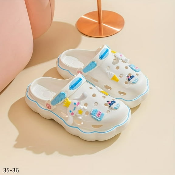 Hello Kitty Slippers Kuromi Women's Slippers, Comfortable and Breathable, Thick Sole and Non-slip, Cute Cinnamoroll Dog Slippers, Suitable for All Seasons