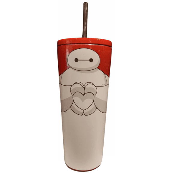 Disney Parks Baymax Big Hero Love Tumbler with Straw New
