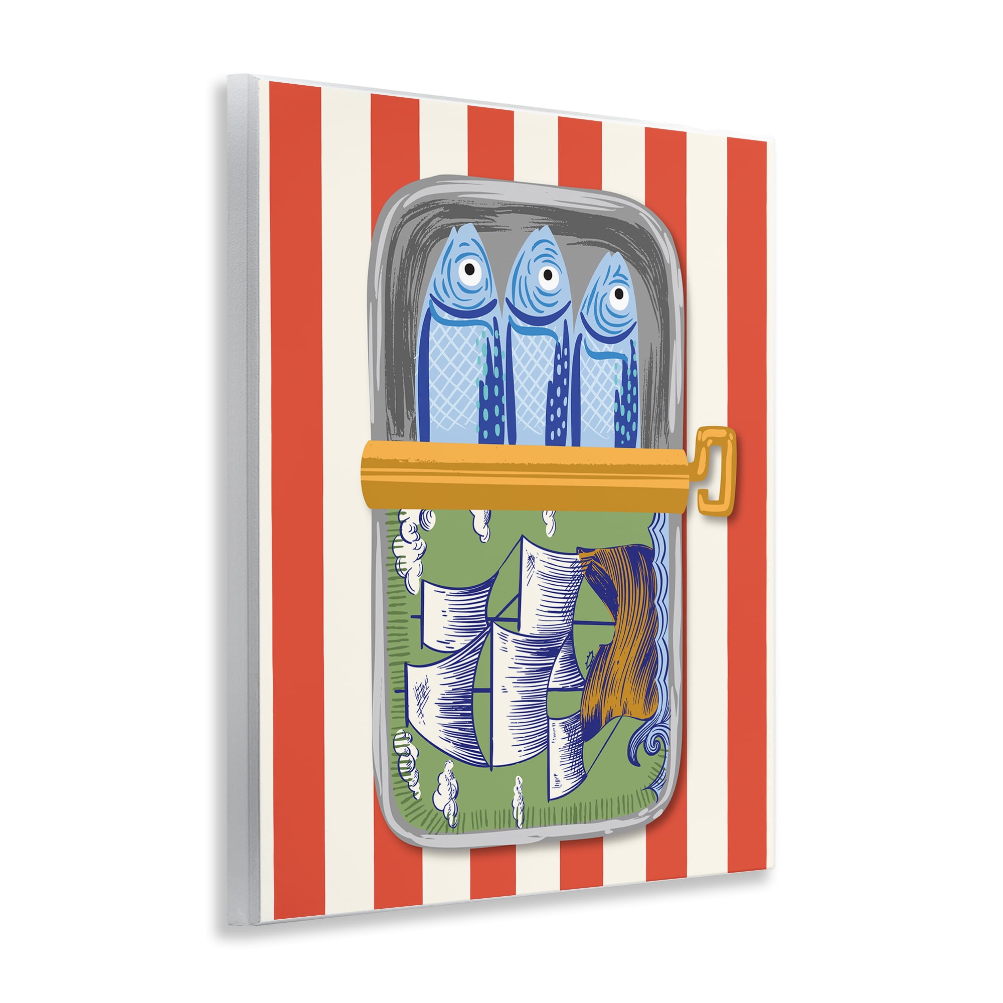 Stupell Industries Sardines with Antique Ship Wall Plaque Art, design by Arrolynn Weiderhold