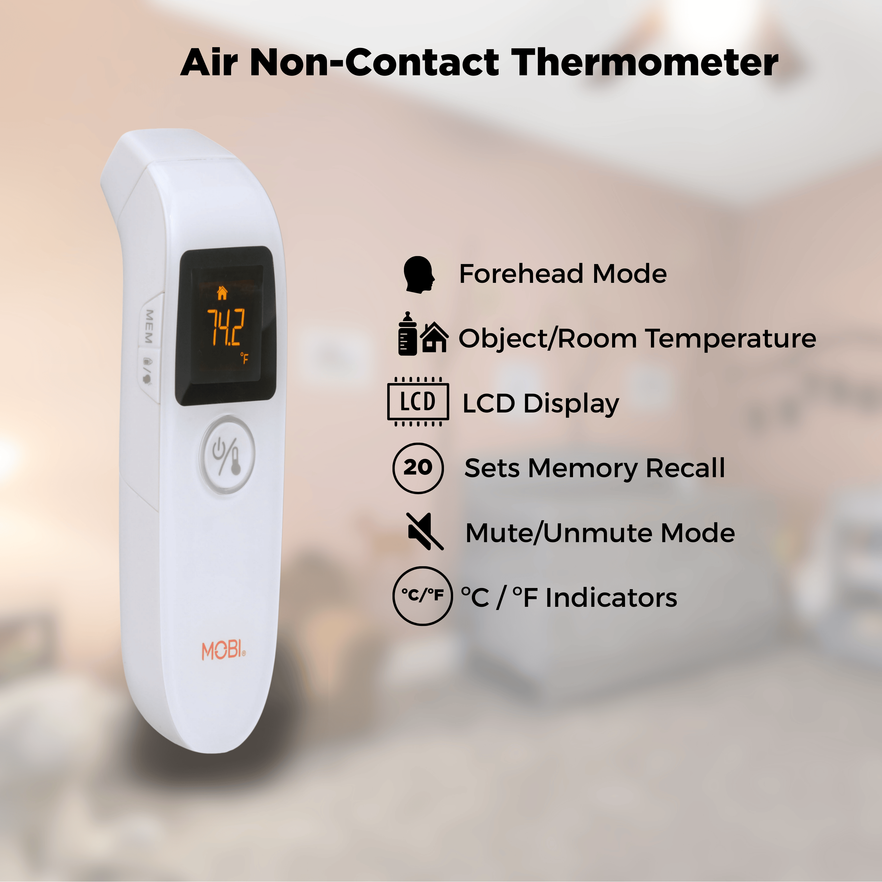 MOBI Air Non-Contact Forehead Thermometer photo 2