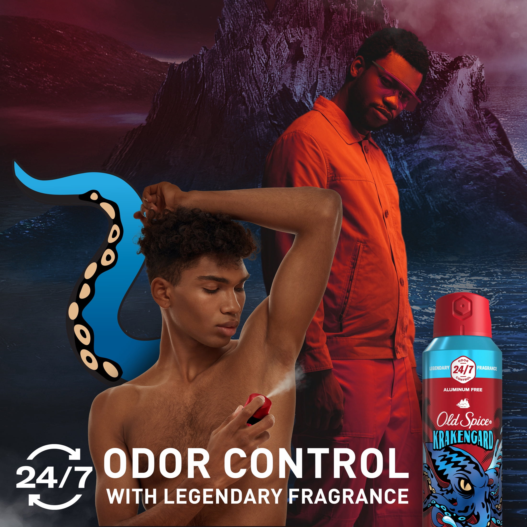 (6 pack) Old Spice Aluminum Free Body Spray for Men, Krakengard, 2/5.1 oz