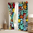 thumbnail image 3 of jejeloiu Rustic Flowers Black Out Curtains,Multicolor Graffiti Curtains Pack of 2 (42x63 Each),Watercolor Floral Bedroom Curtains For Girls Teens,Microfiber Bedroom Decor, 3 of 6