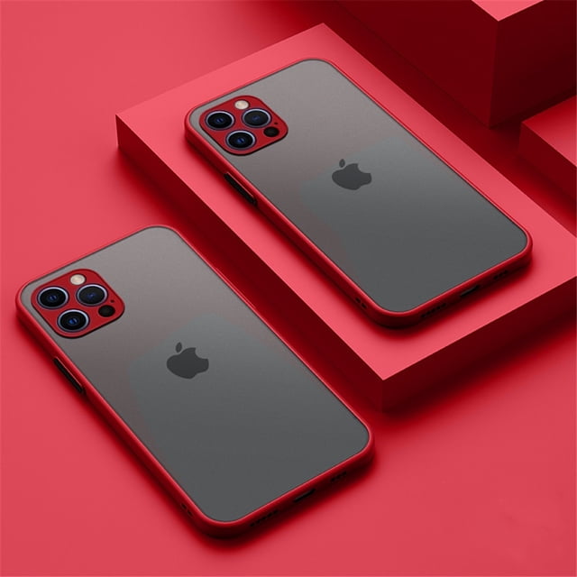 Funda mate armadura a prueba de golpes para iPhone 14 13 12 11 Pro Max XR XS 6 7 8 Plus SE Mini parachoques de silicona de lujo transparente cubierta dura de PC Deng Xun unisex