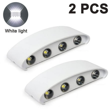 

2pcs Modern Outdoor Waterproof Wall Lamp 8 LEDs Hallway Porch Wall Sconce Up Down Wall Light Indoor Wall Mount Light Fixture for Hotels Yards Doorways Garden Pathway