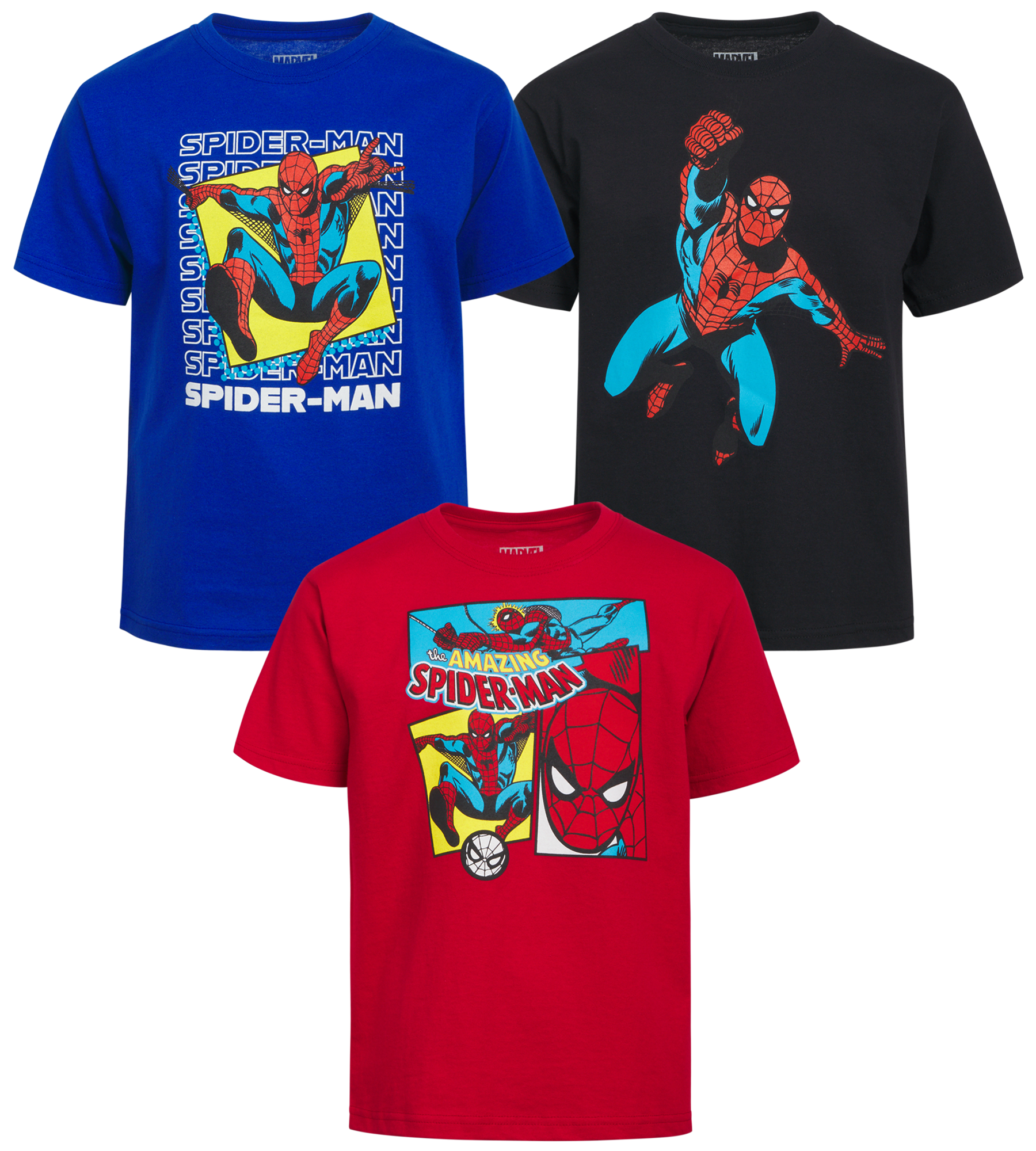 Marvel Boys’ SpiderMan TShirt 3 Pack Marvel Super Hero Graphic Tee