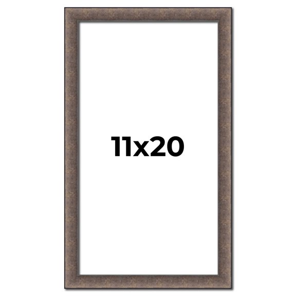 11x20 Frame Silver Real Wood Picture Frame Width 1.25 Inches | Interior Frame Depth 0.5 Inches |