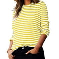 thumbnail image 5 of Wlynlyn Women Plus Size Tops Fall Long Sleeve Shirts Crew Neck Color Block Striped Casual Comfy Pullover Tees Size XXXXXL, 5 of 7