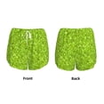 thumbnail image 3 of Yiaed Lime green glitter Print Women's Running Shorts with Liner 3 Zipper Pockets Elastic Workout Athletic Gym Yoga Shorts-Small, 3 of 7