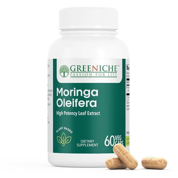 Greeniche Natural | Halal Moringa Capsules | 60 Capsules | Organic Source of Anti-Oxidant