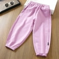thumbnail image 3 of Gibobby Girls Cargo Pants Wide Leg Streetwear Kids Pants with Pockets Trendy Jogger Trousers,Light Purple,5-6 Years, 3 of 3