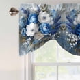 thumbnail image 4 of White Blue Spring Floral Tie Up Valance Curtains for Windows, Kitchen Curtains Window Treatments, Vintage Flowers Pastoral Short Window Shades Valances for Bedroom Bathroom Cafe 42"x18", 4 of 8