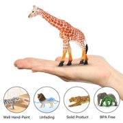 14 Piece Safari Zoo Animal Toys, Realistic Jungle Wild Plastic Figurines Educational Playset for Toddlers