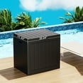 thumbnail image 3 of Outdoor All-Weather 30 Gallon Resin Deck Box,Indoor Outdoor Lockable Storage Container(Black), 3 of 19