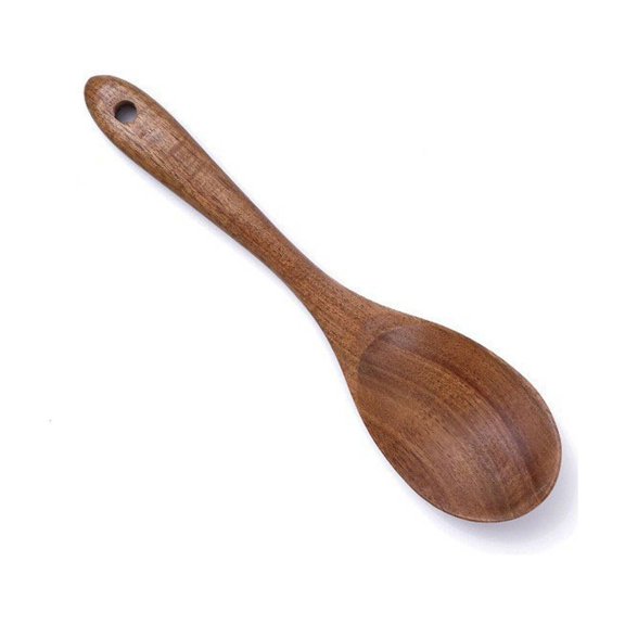 FACEGA Soup Spoons Minimalist Wooden Spoons Eco-Friendly No Deformation Serving Spoons,Brown