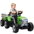 thumbnail image 1 of Aosom 12V Kids Ride on Tractor w/ Trailer, Music Start up Sound, Green, 1 of 9
