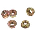 thumbnail image 1 of Ofertas únicas 5 Pcs tuercas de brida M5 para automóvil de acero al carbono hexagonales cóncavas y convexas tuercas de brida de bloqueo antideslizante color zinc para automóvil motocicleta, 1 of 1