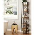 Hzuaneri 5Tier Standing Bookshelf, Slim Small Space Open Display Shelves, Rustic Brown and